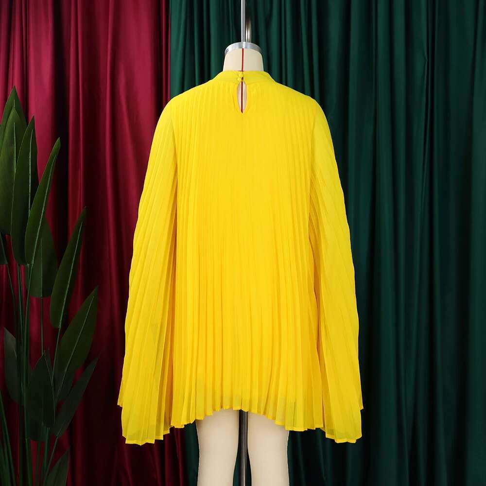 Chiffon For Women Elegant 2024 New Round Neck Batwing Sleeve Loose Knee Length African Birthday Party Dinner Dress