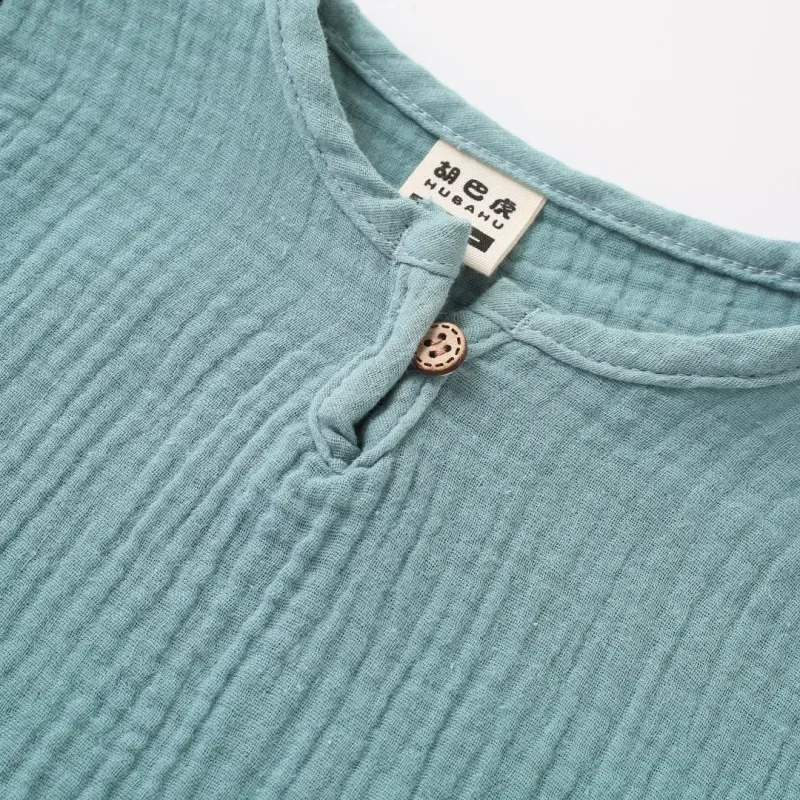 Baby Girls Boys T Shirts Linen Cotton Tops Children Tshirt Summer Clothes Kids 250517z