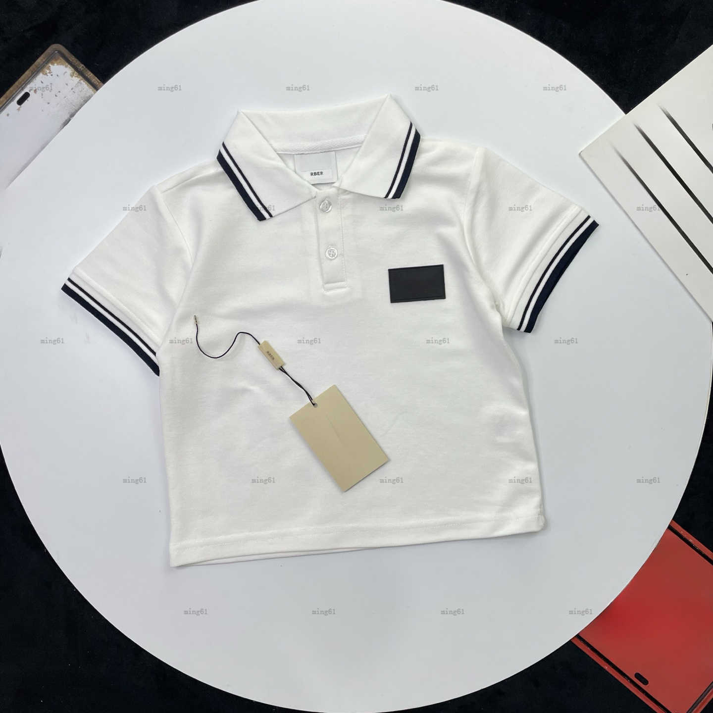 Brand Short sleeve Polo shirt Black stripes baby lapel tee kids designer clothes child tshirt boys girls T-shirts A230X07N056