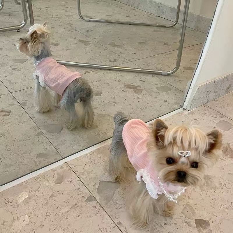 T00268 Pet Clothes Home Leisure Comfortable Pajamas Yorkshire Maltese Teddy Small Dog Pet Clothes