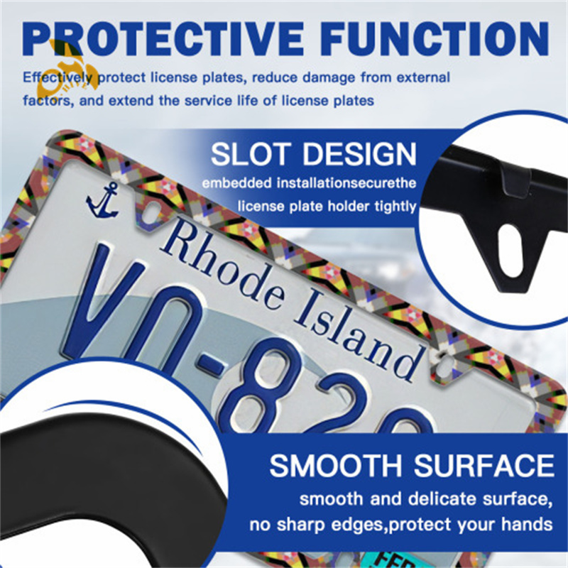 Vertical hole holder (two-piece set) made of stainless steel, easy to install, suitable for holiday gift giving, with a beautiful license plate frame 