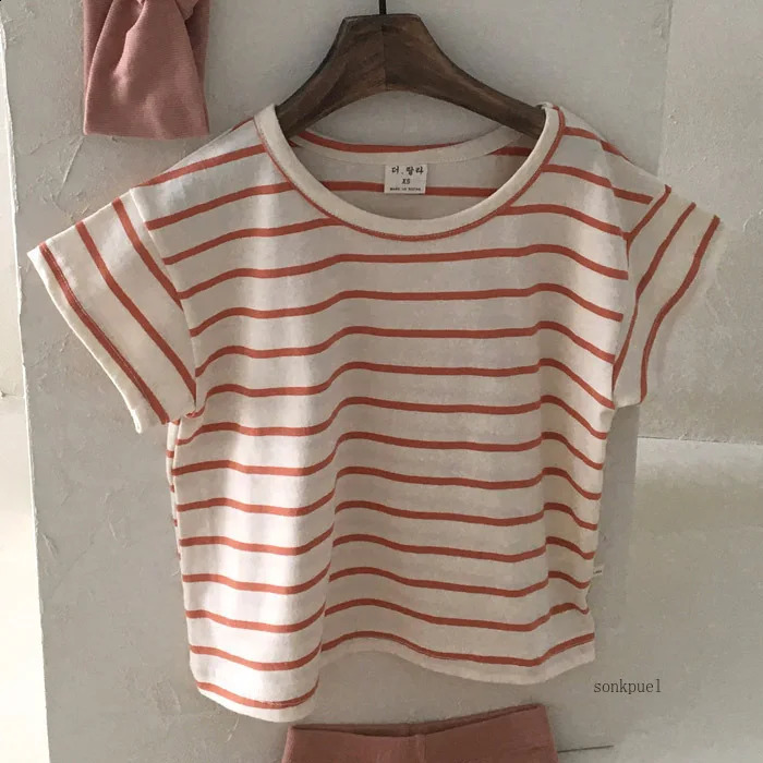 Baby Boy Stripe Shirt Summer Casual Short Bat Sleeve Kids for Boys Clothing Children Girls Sports Cotton Tops 250517z