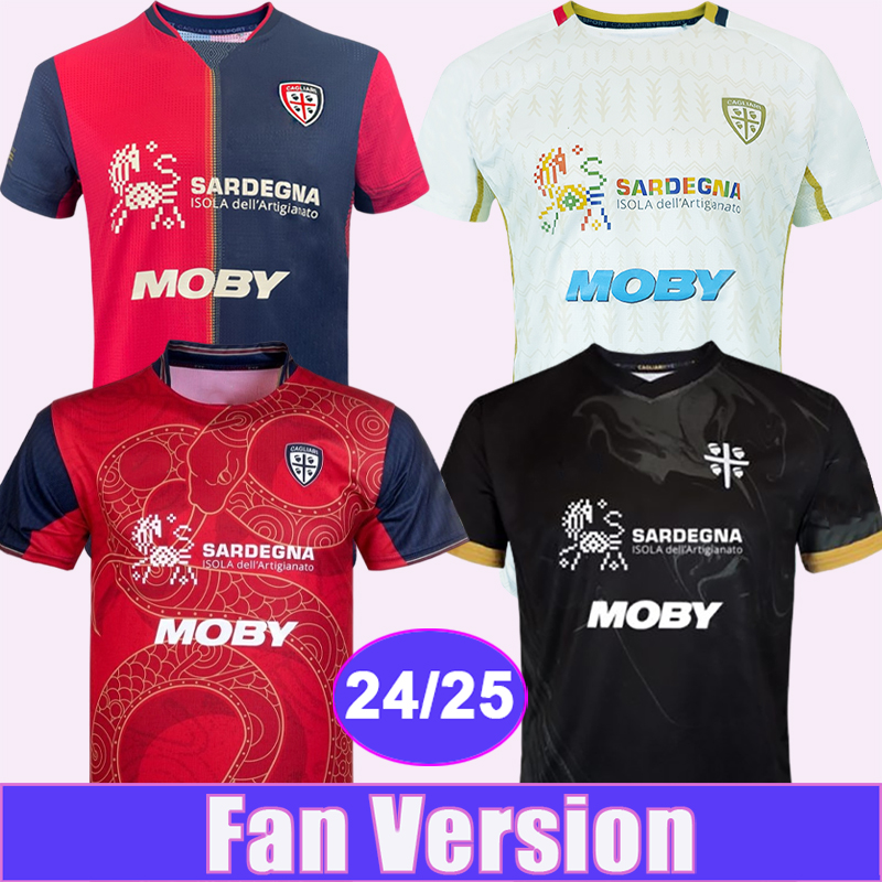 24 25 Cagliari Calcio Mens Soccer Jerseys DEIOLA PAVOLETTI AUGELLO LAPADULA VIOLA PRATI Home Away 3rd Special editions Football Shirts