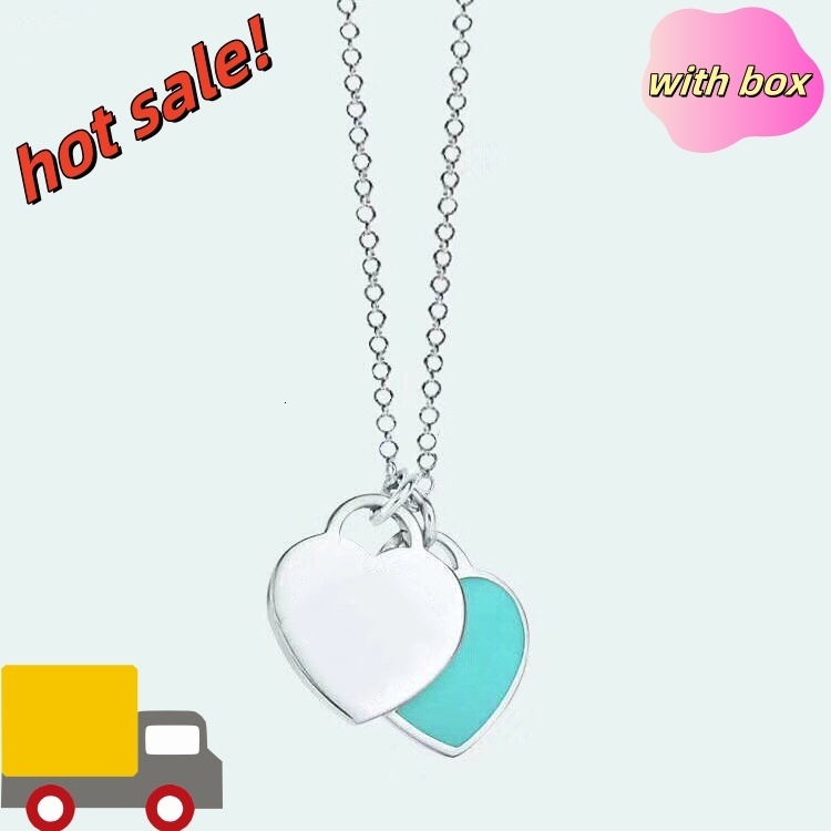 Necklaces Women Gold Love Necklace Valentine Day Motherday Gift Designer Jewelry Pendant Box Wholesale heart designer necklace 25