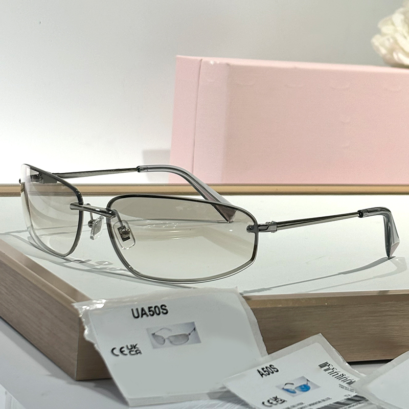 Clear Lens Sunglasses Womens and Mens Classic Oval Metal Frame Eyewear A50S Luxury Sunglasses Outdoor Goggles UV400 Protection Glasses With Box