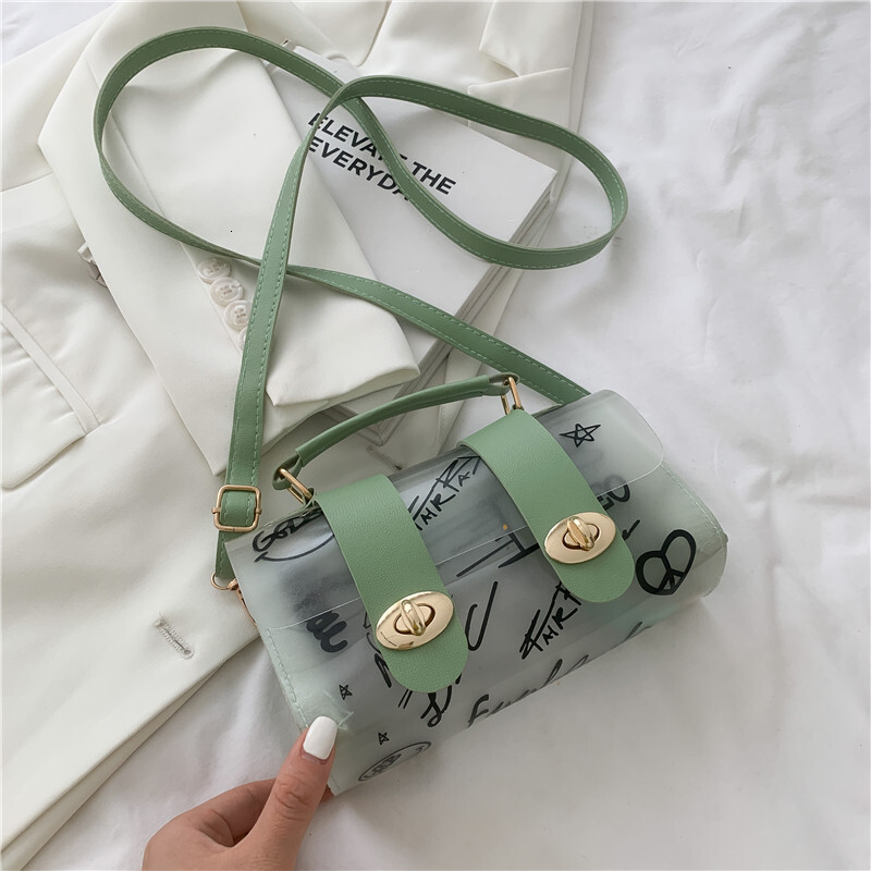 Free Delivery Designer Bag Summer Transparent Jelly Small 2025 Fashion Simple Casual Handheld Graffiti For Women Single Shoulder Crossbody Bag Luxury 