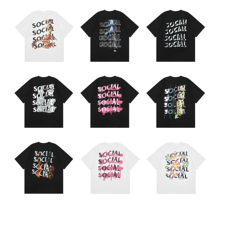 Designer anti T-shirt Trendy Brand Men and Women Pure Cotton Hip Hop High Street Man Tshirt Club Shirt Large Size Wholesale Youth Mens T Shirts