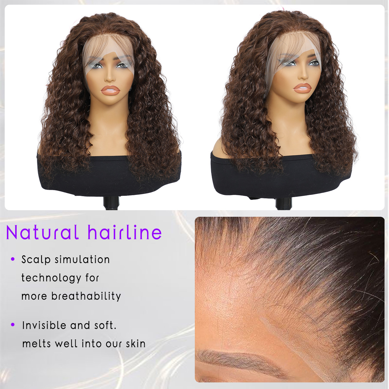 18 -30 | 360 lace wig Deep Wave human hair | Wig suitable for black women # 4 red brown pre pulled hairline natural baby hair