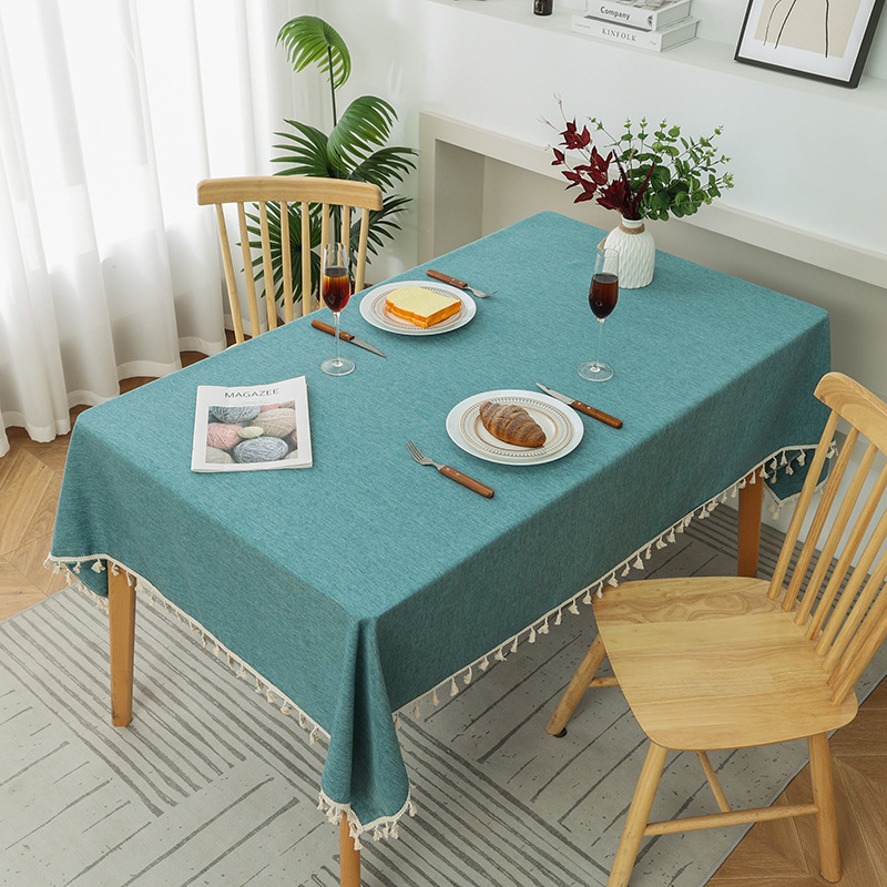 A675 solid color cotton and linen waterproof and oil-proof washable tablecloth fabric solid color household coffee table Ingni wholesale factory direc