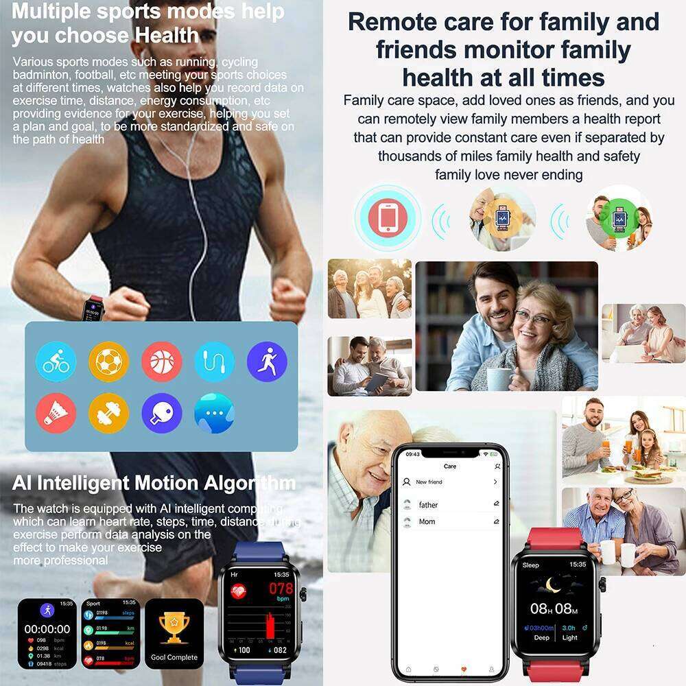 2025 New Air Pump ECG Smart Watch men Airbag health for huawei True Accurately Pressure Uric Acid Blood Lipids watch