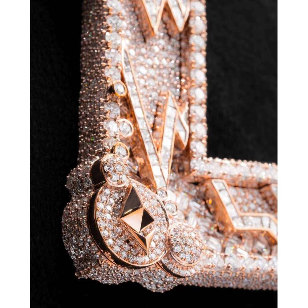 2025 New 9K- Gold Custom Zawieszka Letter L Pendant CVD Lab Grown Dia Cuban Chain for Men with IGI 30% Deposit