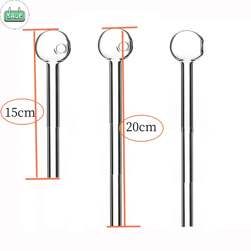 Wholesale cheap mini 15cm/20cm Big Transparent glass oil burner pipe thick heady Straight Hand straw tube nails pipes for smoking