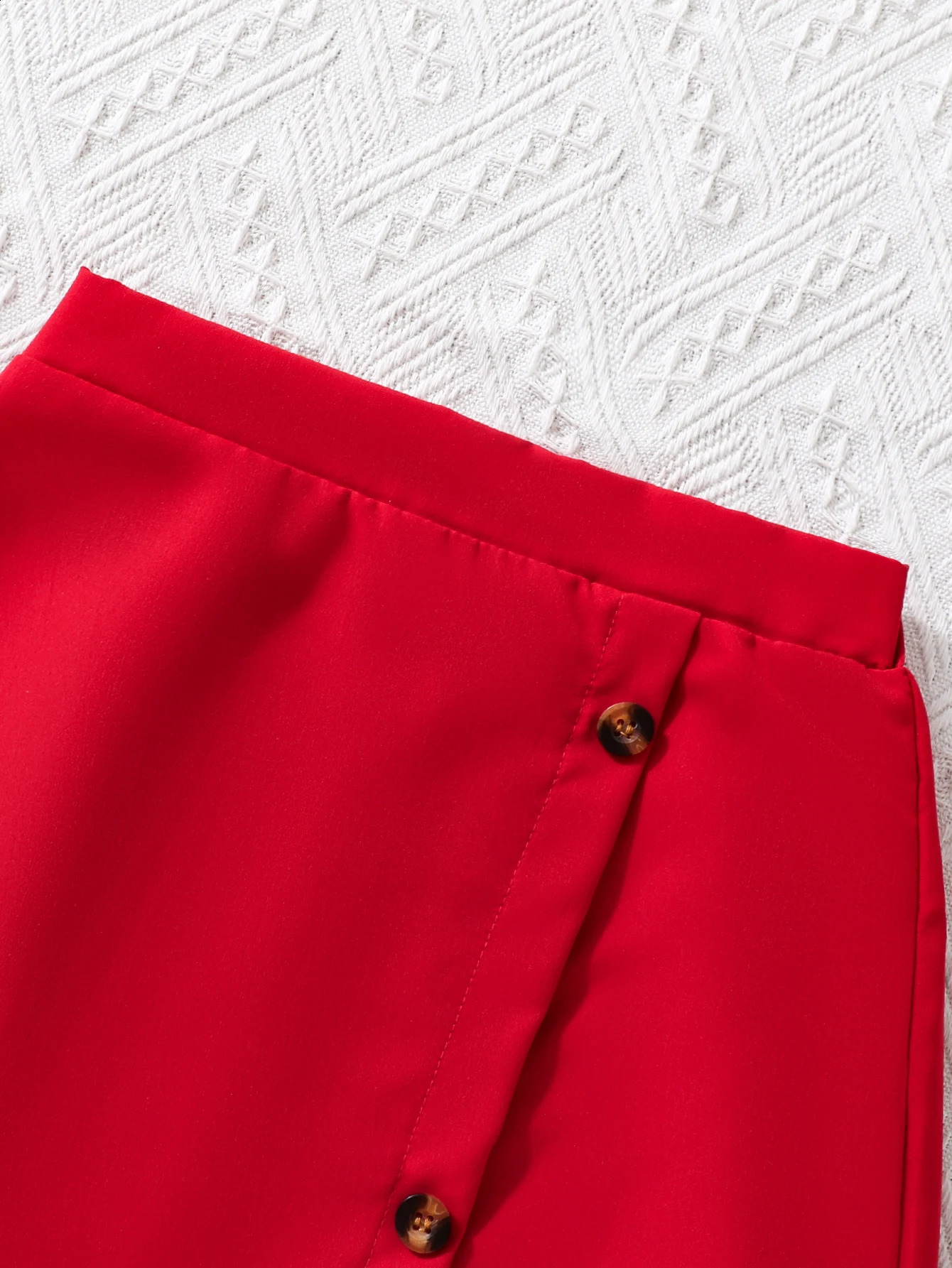 Summer Sweet Beauty Retro Hong Kong Style Red Top Half Skirt Two Piece Set 250517z