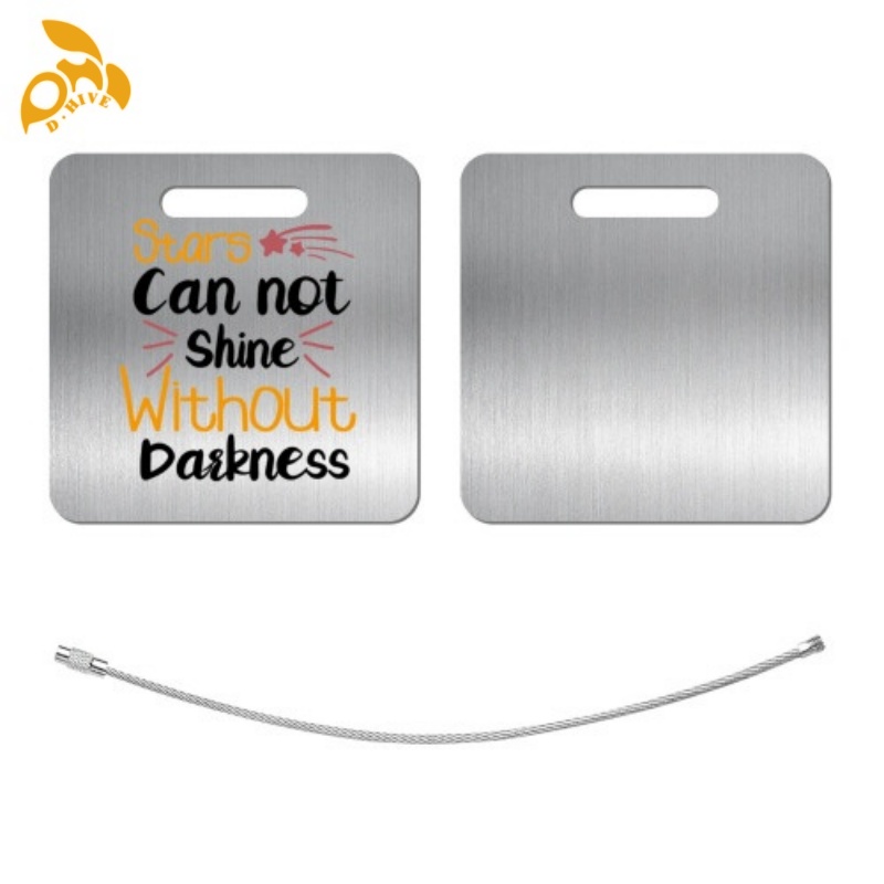 Free delivery. Top designers customize lightweight high-quality square stainless steel lage tags in white and black.