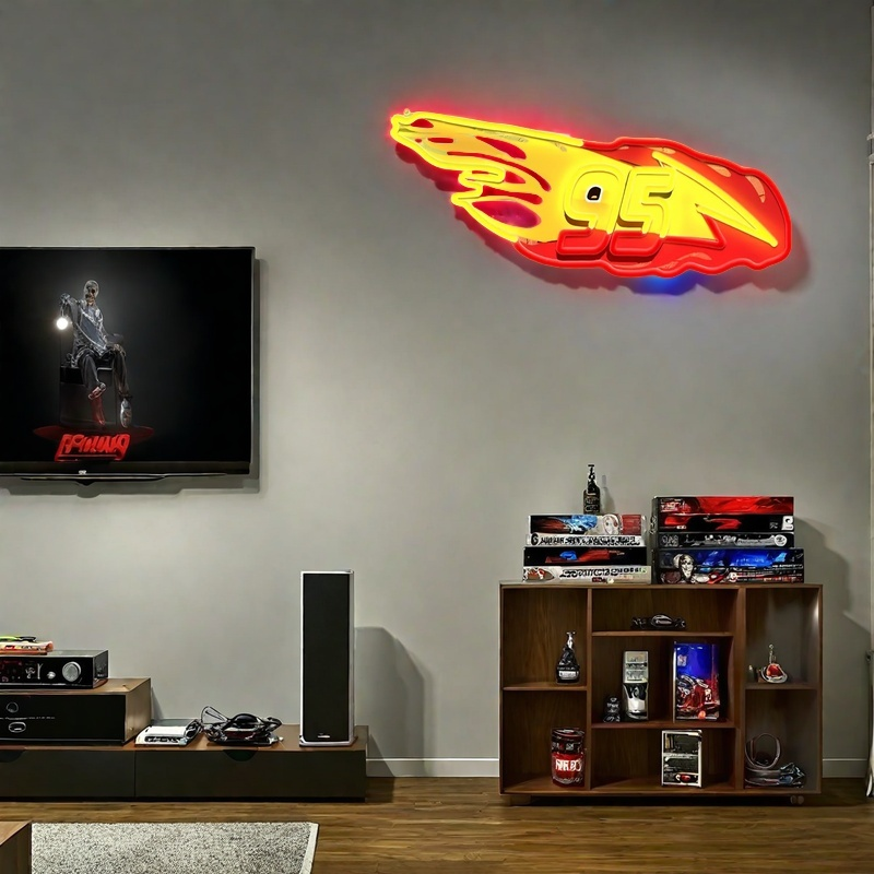 Racing Car Wall Art Neon Sign Sports Car Wall Decor LED Neon Light Garage Art Home Classroom Restaurant Bar Game Room Garage Holiday Gift for Fans