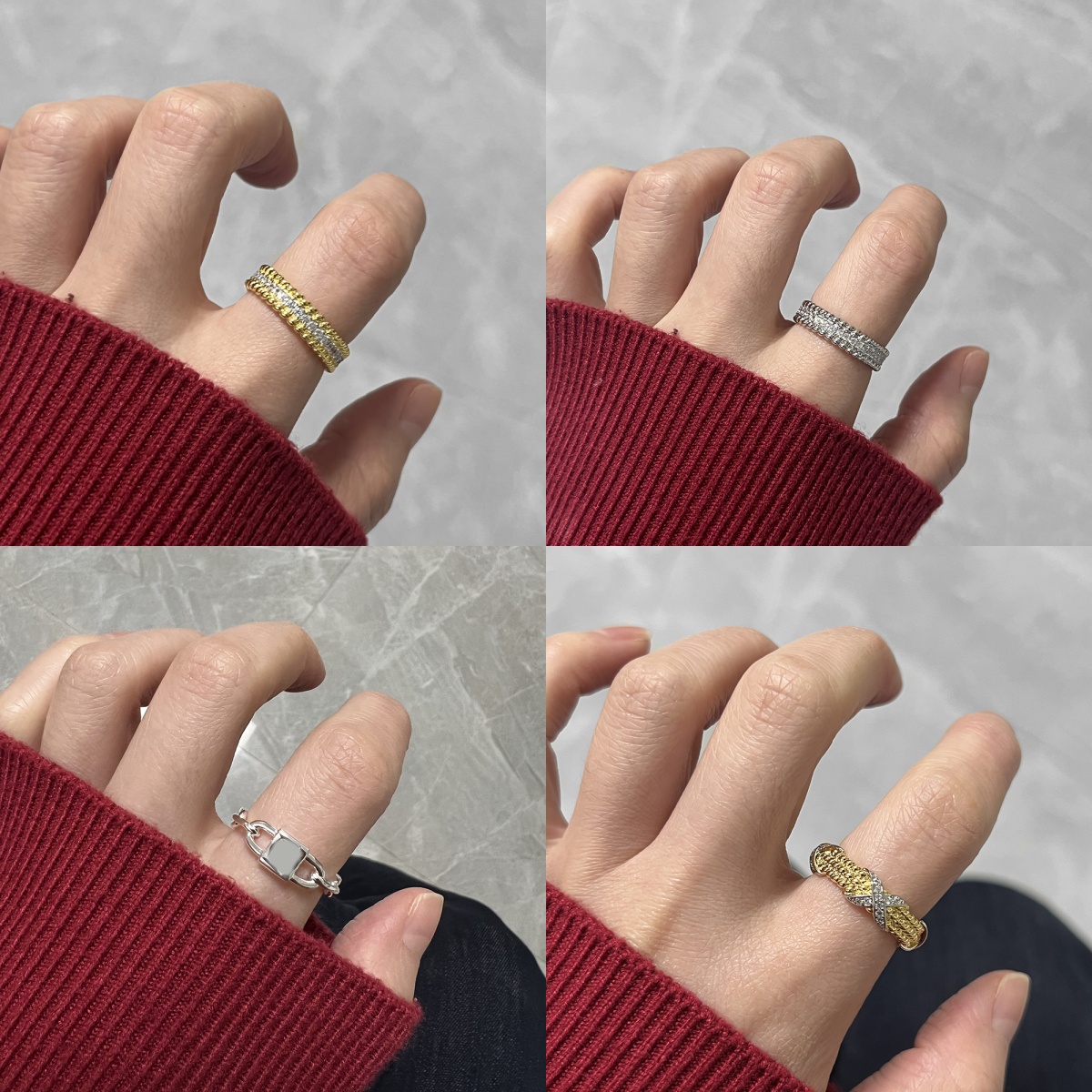 Ring Ladies Personality Geometric Ring Women Elegance Zircon Ring High Quality Party Valentine's Day Gift