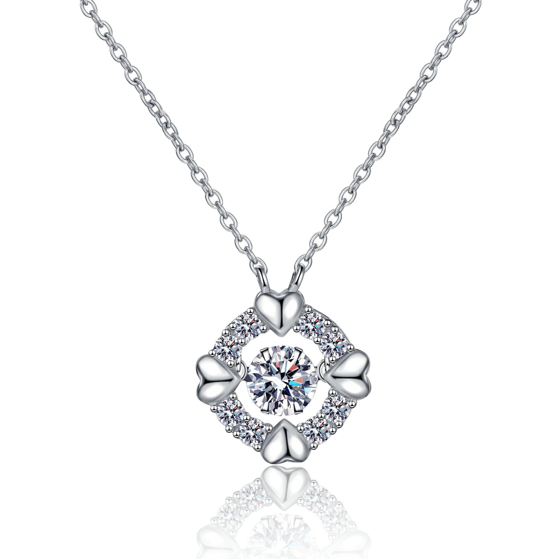 925 Sterling Silver Moissanite Heart Pendant Necklace, Elegant and Simple Design for Women, 0.5ct Moissanite Gemstone, Perfect Gift for Special Occasi