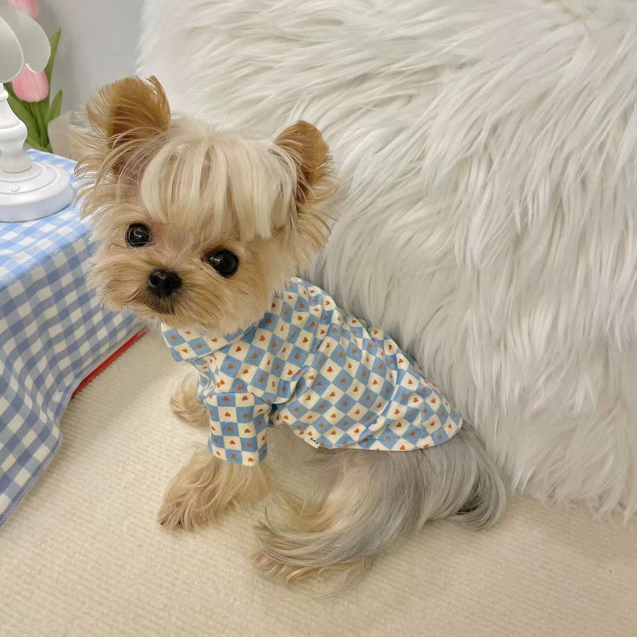 T00266 Pet Clothes Graffiti Painted Shirt Yorkshire Terrier Maltese Dog Cat Clothes