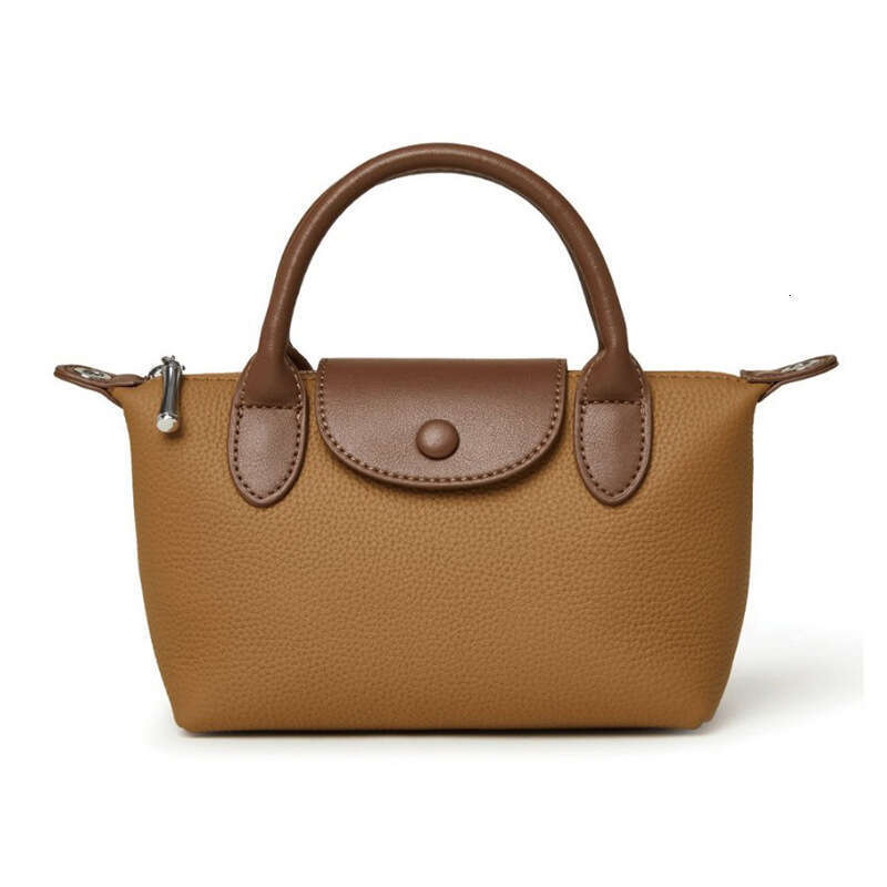 New handbag leather shoulder 2024 spring/summer dumpling diagonal cross women's top layer cowhide small bag