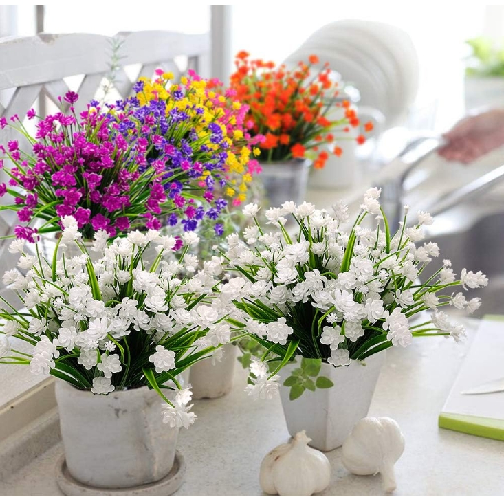 Hzsz Artificial Flowers For Home And Garden Decor - Realistic Simulation Floral Bouquets And Shrubs For Porch And Outdoor Use