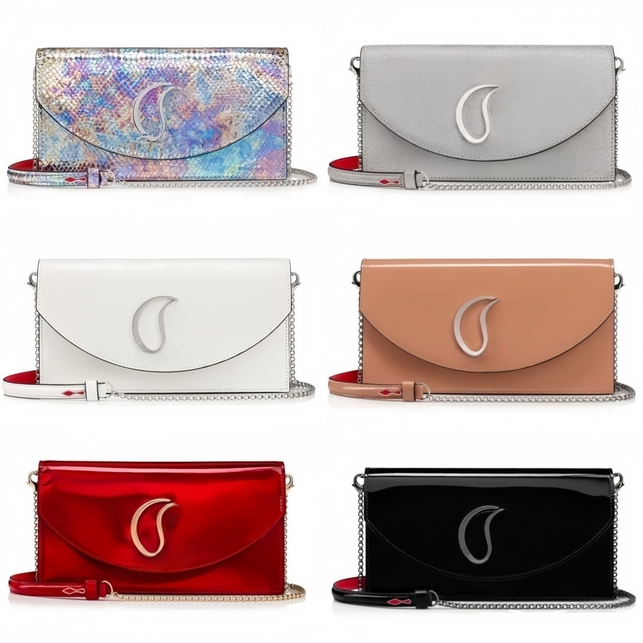 Designers Shoulder Bags Red Bottom Mini Gold Sier Chain Bag Nude Black Patent Leather Woman Ladies Travel Shopping b2a2 12d6