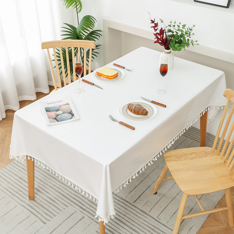 A677 pure color cotton and linen waterproof and oil-proof disposable tablecloth fabric solid color household coffee table Ingni wholesale factory dire