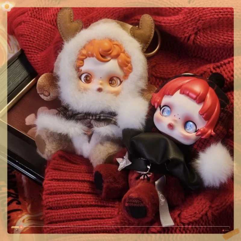 Cute Mysterious Box Skullpanda Winter Music Series Plush Doll Blind Box Keychain Pendant Character Toy Exquisite Birthday GiftT250522
