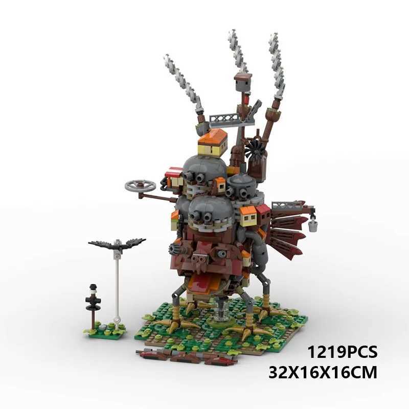 1219PCS Urban Housing Creative Movie Japanese Anime Mobile Castle Creative Expert Architecture Modular Building Block Toy W250522