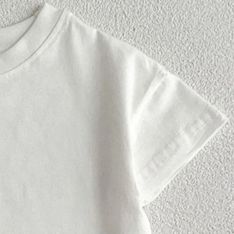 Summer Baby Boys Girls Tshirt Toddler Solid Color Top Clothes Korean Style Infant Short Sleeves 250517z