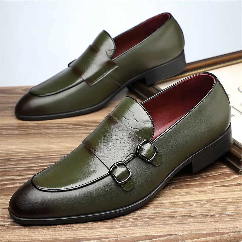 Luxury Designer Strap Loafers New Male Patent Leather Dress Shoes Men Formal Wedding Prom Loafers HomecomingXJ250522