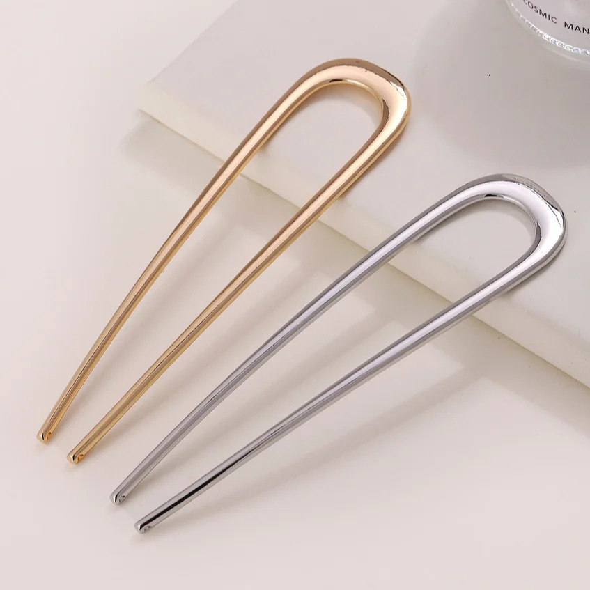 Simple U Shaped Hairpin Metal Hair Sticks U French Hair Clips Pins Fashionable Hair Jewelry Accessories for Women Wholesale 250522