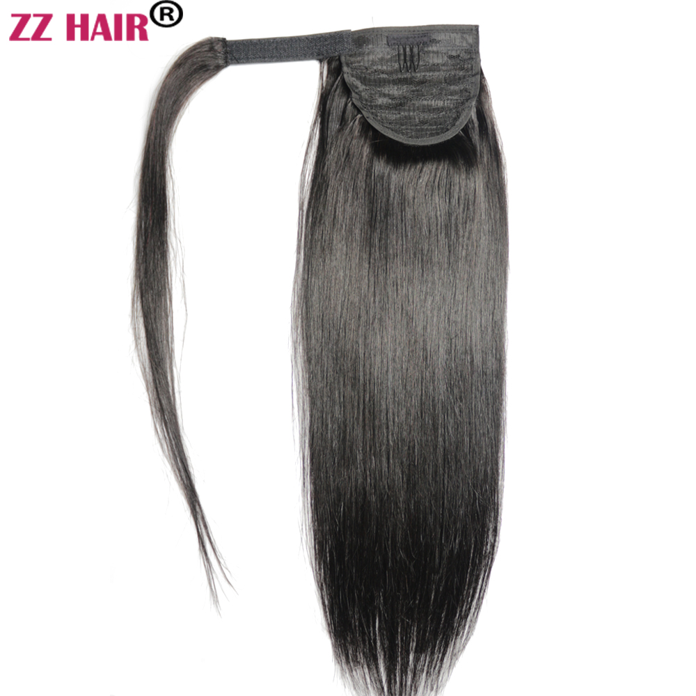 16"-24" Wrap Magic Ponytail Horsetail 60g-80g Clips in/on 100% Brazilian Remy Human hair Extension Natural Straight - view 3