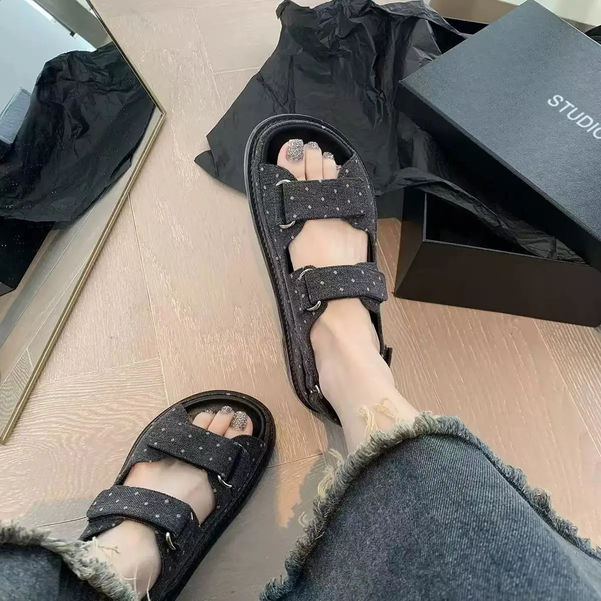 Thick Bottom Beach Sports Sandals Suitable for Womens Holiday Casual Shoes 250421BJ - view 3