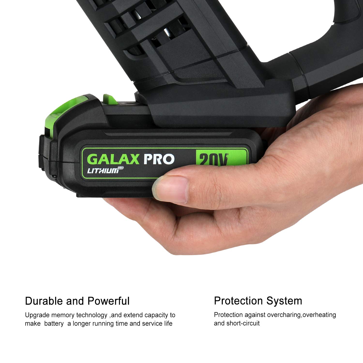 GALAX PRO DC 20V 2.0Amp Battery Pack Replacement Battery Cordless Drill Power Tools