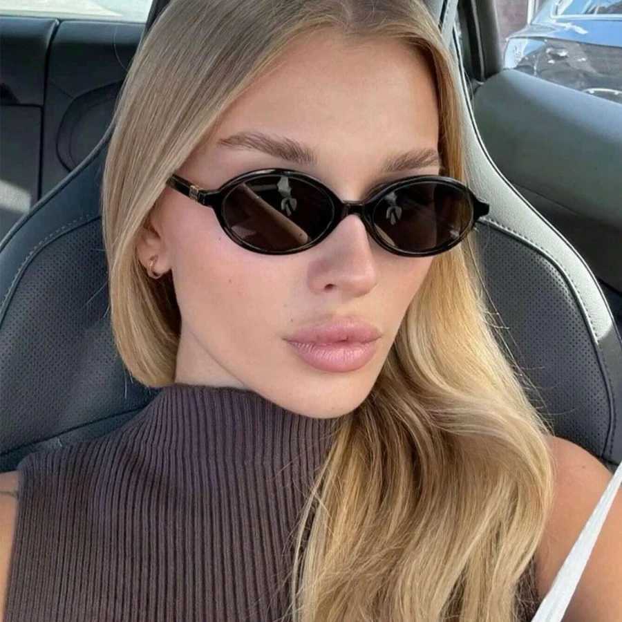 New Oval sunglasses For women Fashion Brand Black Small Frame Sun Glasses Female Retro Clear Lenses Eyewear Lady Trendy UV400 Y250523