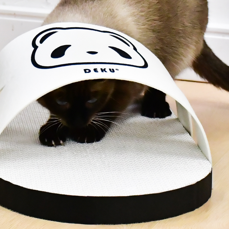 Slipper-Shaped Cat Scratcher with Cozy Felt Arch & Durable Kraft Paper Base - 50x27x18cm (19.7''x10.6''x7.1'')
