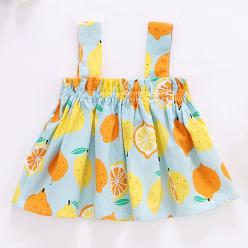 Summer born Baby Clothes For Girls Boys Set Print Thin Mini Dress And PP Shorts 2Pcs Infant Clothing Outfit 624M 250517z