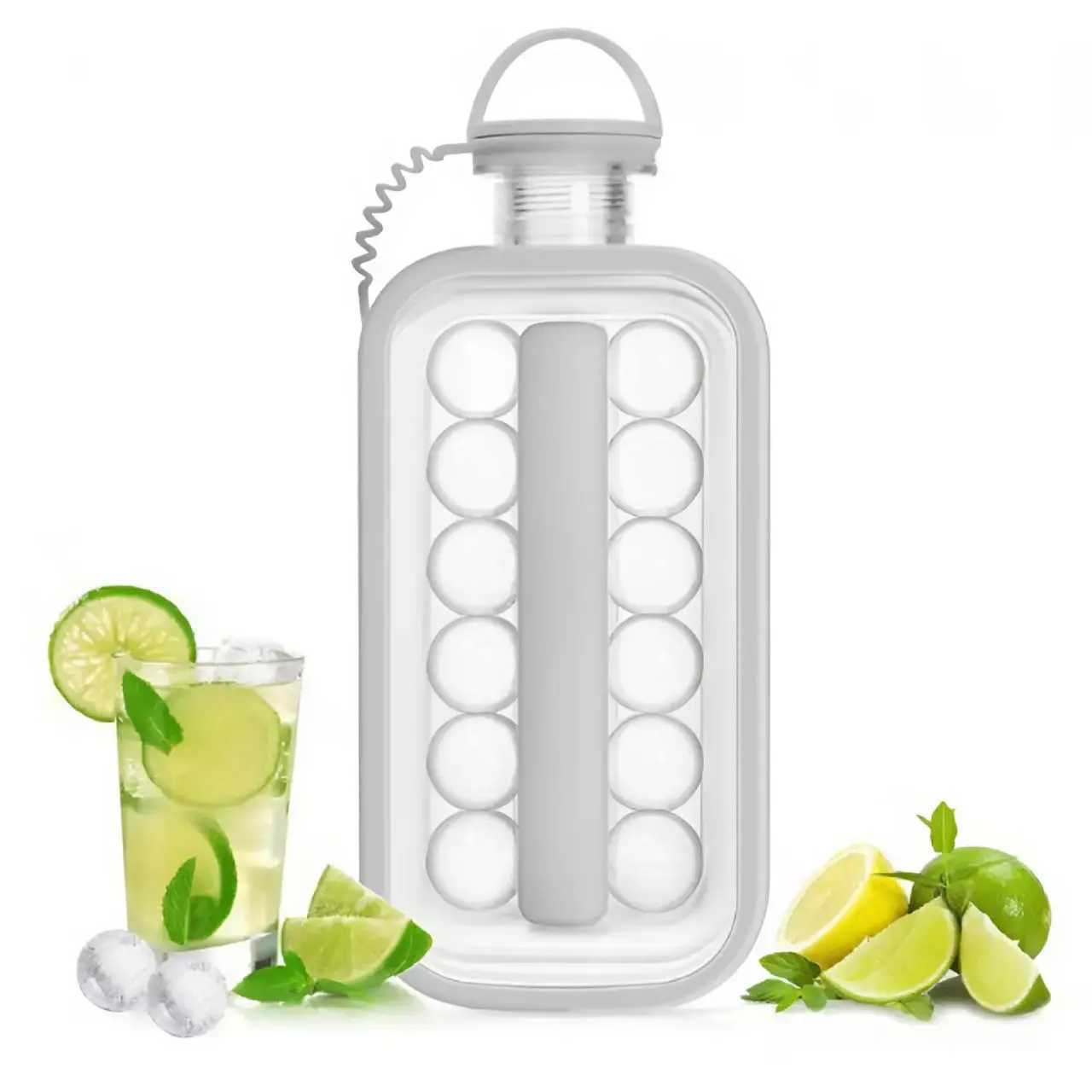 High Quality Two-in-One Folding Ice Cube Maker Molds Bottle Creative Ice Hockey Bubble Iceball Maker Kettle for Bear Whisty T250522