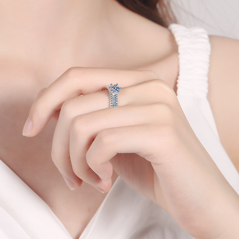 2025 New 925 Sterling Silver PT950 Gold Plated Moissanite Triple Band Ring for Women, Stackable and Versatile Design, Ideal for Weddings and Anniversa