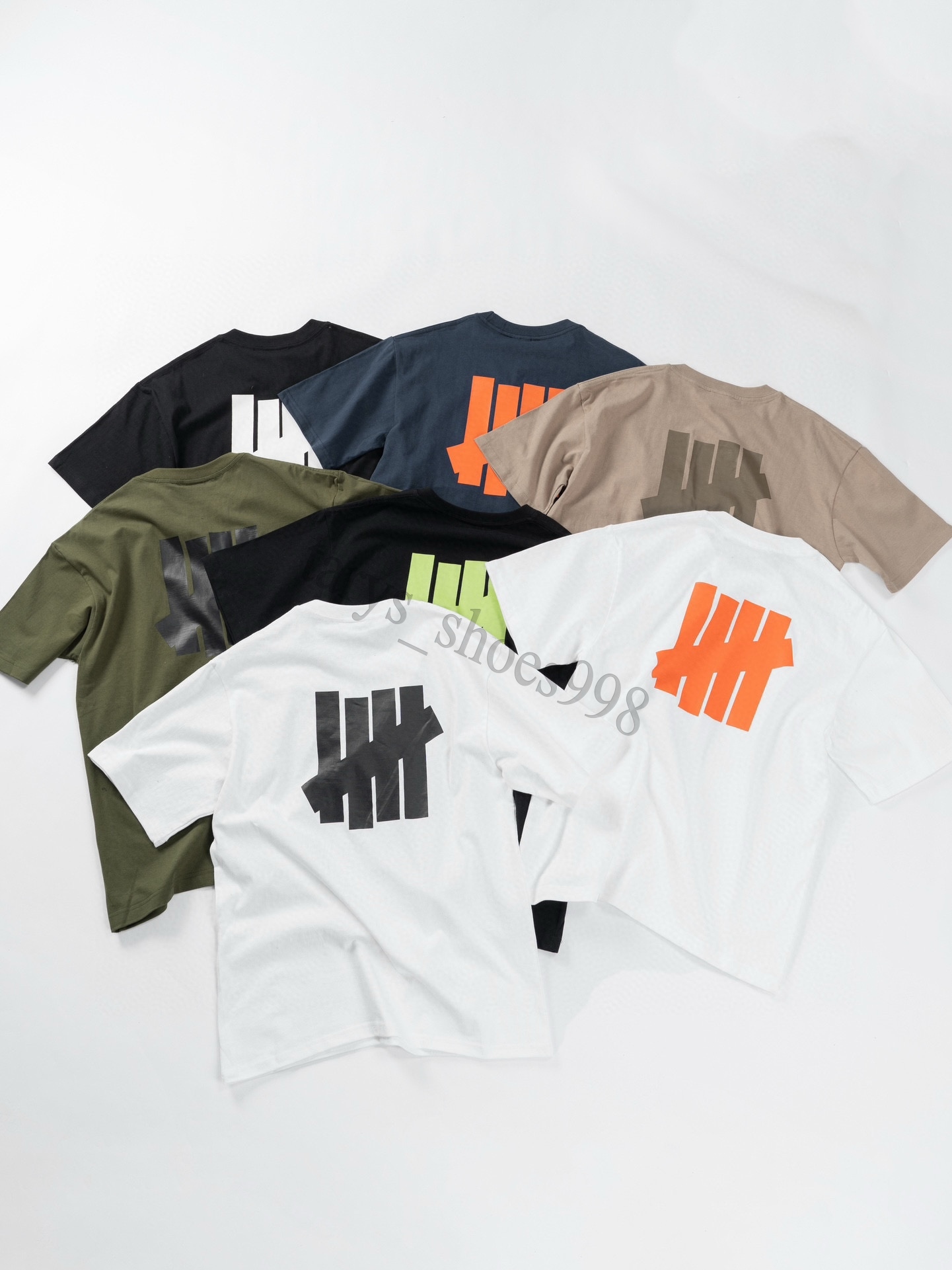 Men's Undefeated T-Shirts Mens T-shirt Loose Trendy Brand Undefeated Five-bar Double Yarn Popular Casual Cotton Couples Oversized T Shirt S-XL