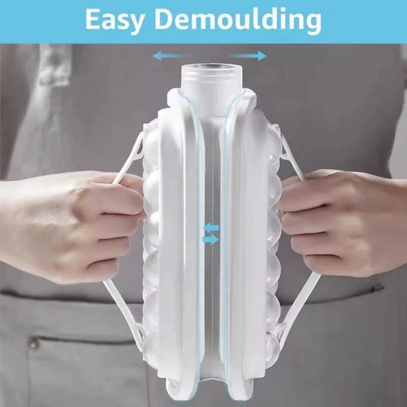 High Quality Two-in-One Folding Ice Cube Maker Molds Bottle Creative Ice Hockey Bubble Iceball Maker Kettle for Bear Whisty T250522