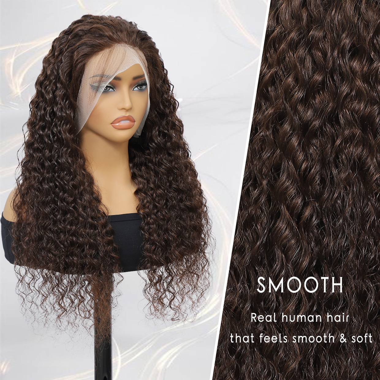 18 -30 | 360 lace wig Deep Wave human hair | Wig suitable for black women # 4 red brown pre pulled hairline natural baby hair