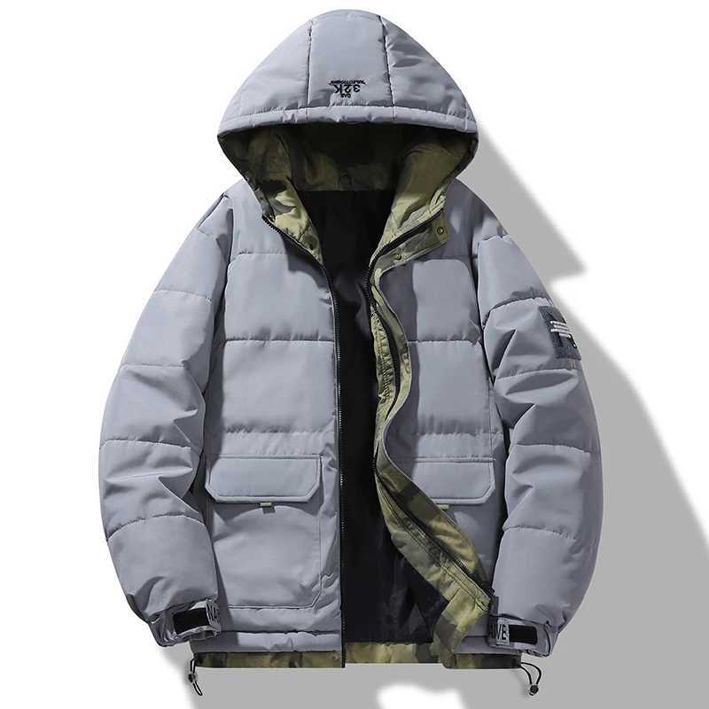 Mens New Thick Warm Parkas Jackets Winter Casual Mens Outwear Coats Solid Hooded Puffer Jacket Male Windbreak Padded Jacket Z250522