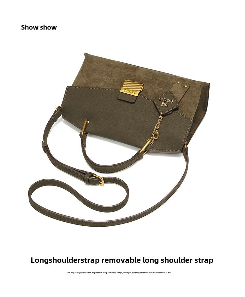2025 New Luxury Designer Bag Frosted Leather Senior Sense of Lock Buckle Bag Fashion Versatile Single Shoulder Crossbody Bag Cross-border Hot Models