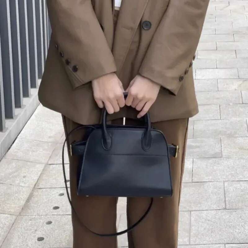 Classic Margaux10 Tote Top-Handle Cow Leather Handbag Simple Shoulder Crossbody Bag For Women