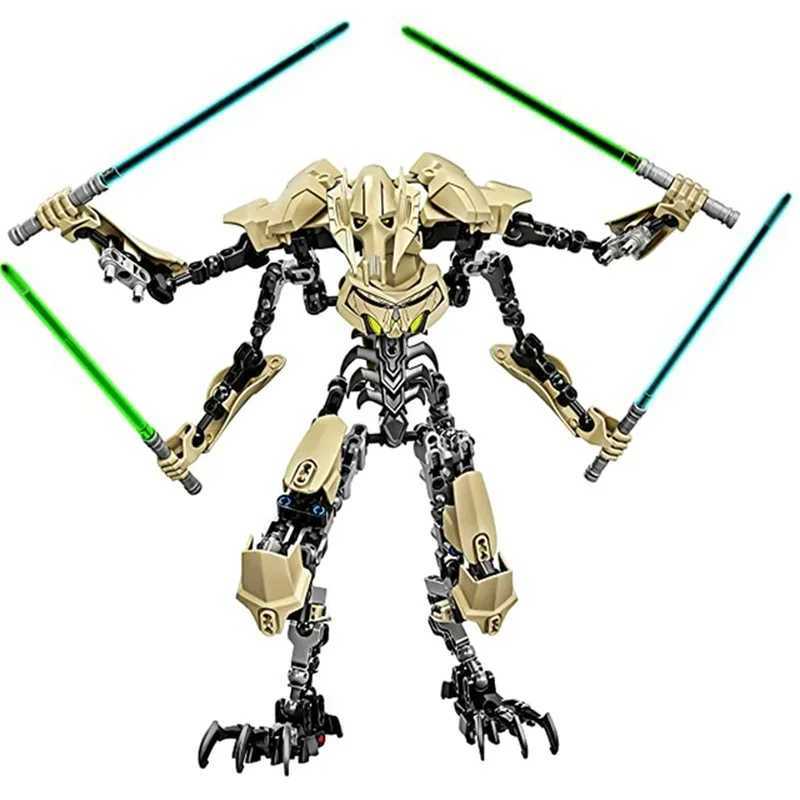 32cm KSZ714 Star Toy Anime General Robot Grievous with Lightsaber Hilt Combat Weapon Model Building Blocks Action Figure Gifts W250522
