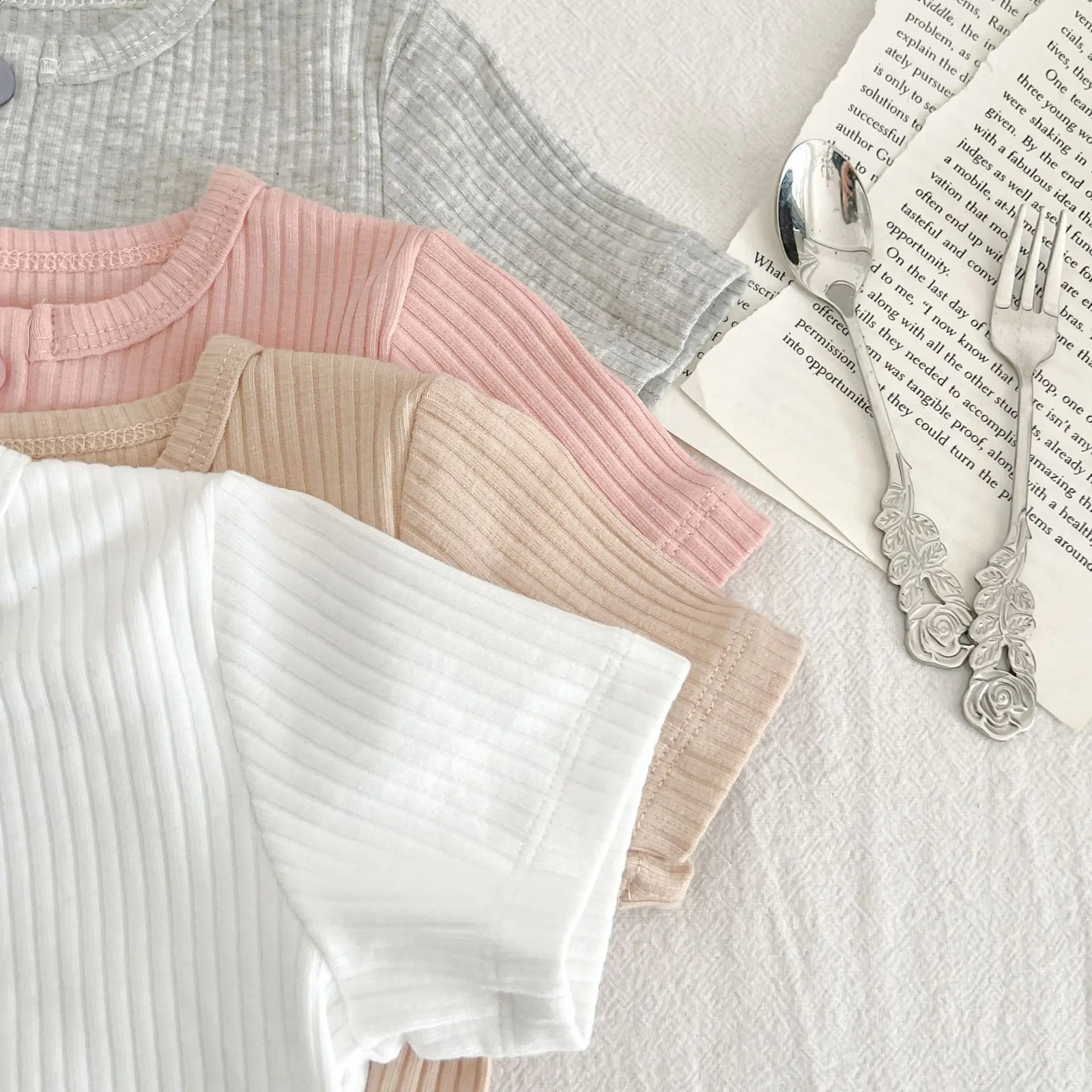 Summer born Infant Baby Boy Girls Fallow Solid Color TShirt Round Neck Muslin Candy Kids Fashion Clothing 250517z