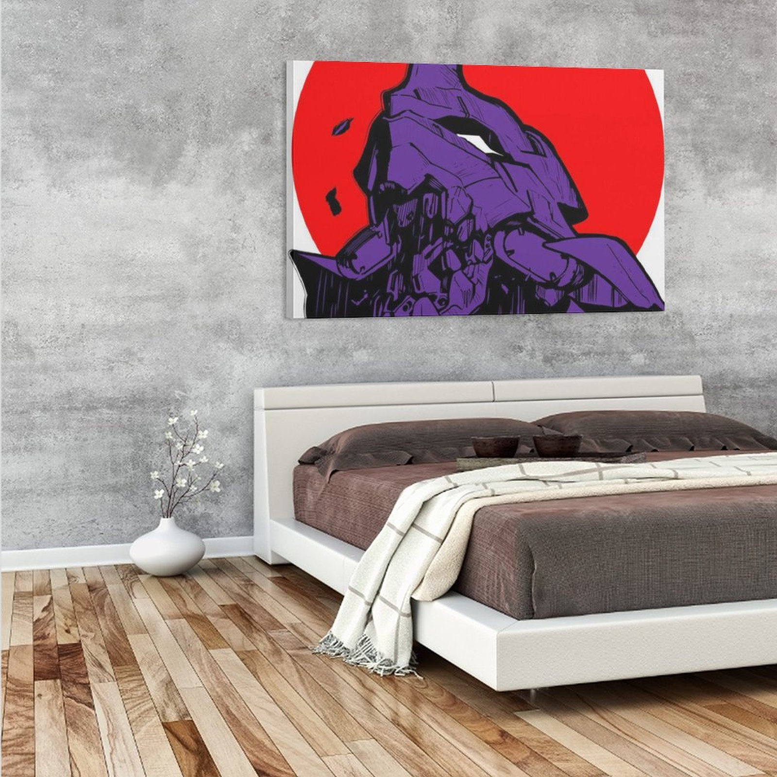 Wall Art Hanging Picture-Rectangle Anime Eva 01 Robot Frame-style Canvas Prints Wall Painting Wall Art Decor Print Picture Paintings for Living Room G