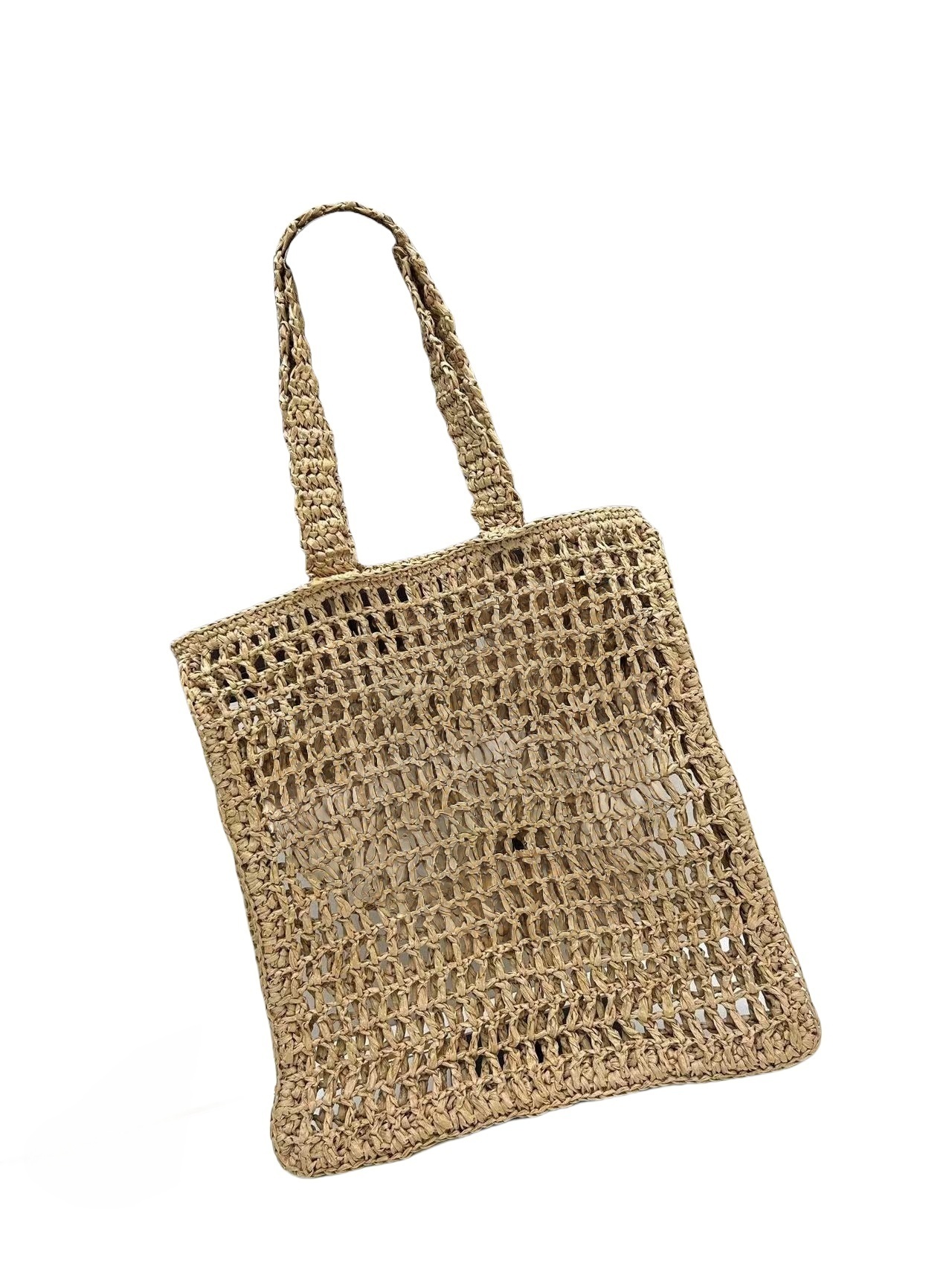 Original high-quality luxury designer tote bag woven with grass for women, can be carried on one shoulder, simple and fashionable, free gift