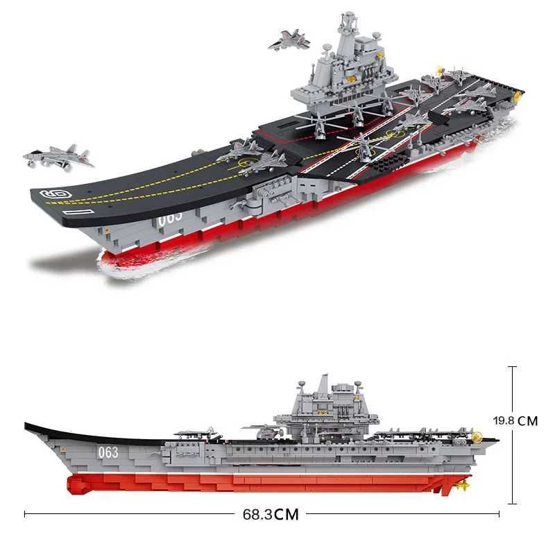 Creativi Warship Military Battle Ship Boat Model Building BlocksSluban Aircrafted Carrier Destroyer Sets Weapon Bricks Toys W250522